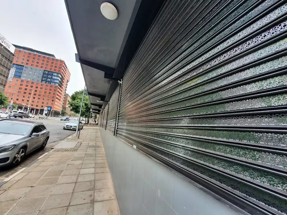 Commercial or industrial roller shutter installation.