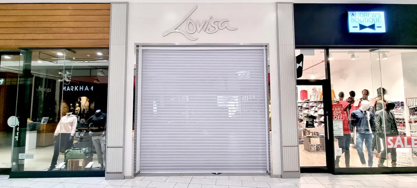 Commercial or industrial roller shutter installation.
