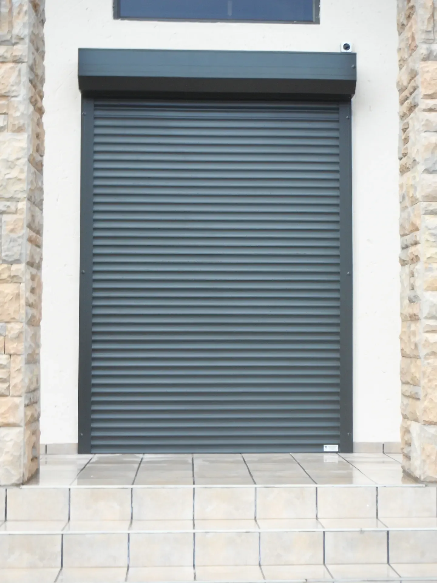 Commercial or industrial roller shutter installation.