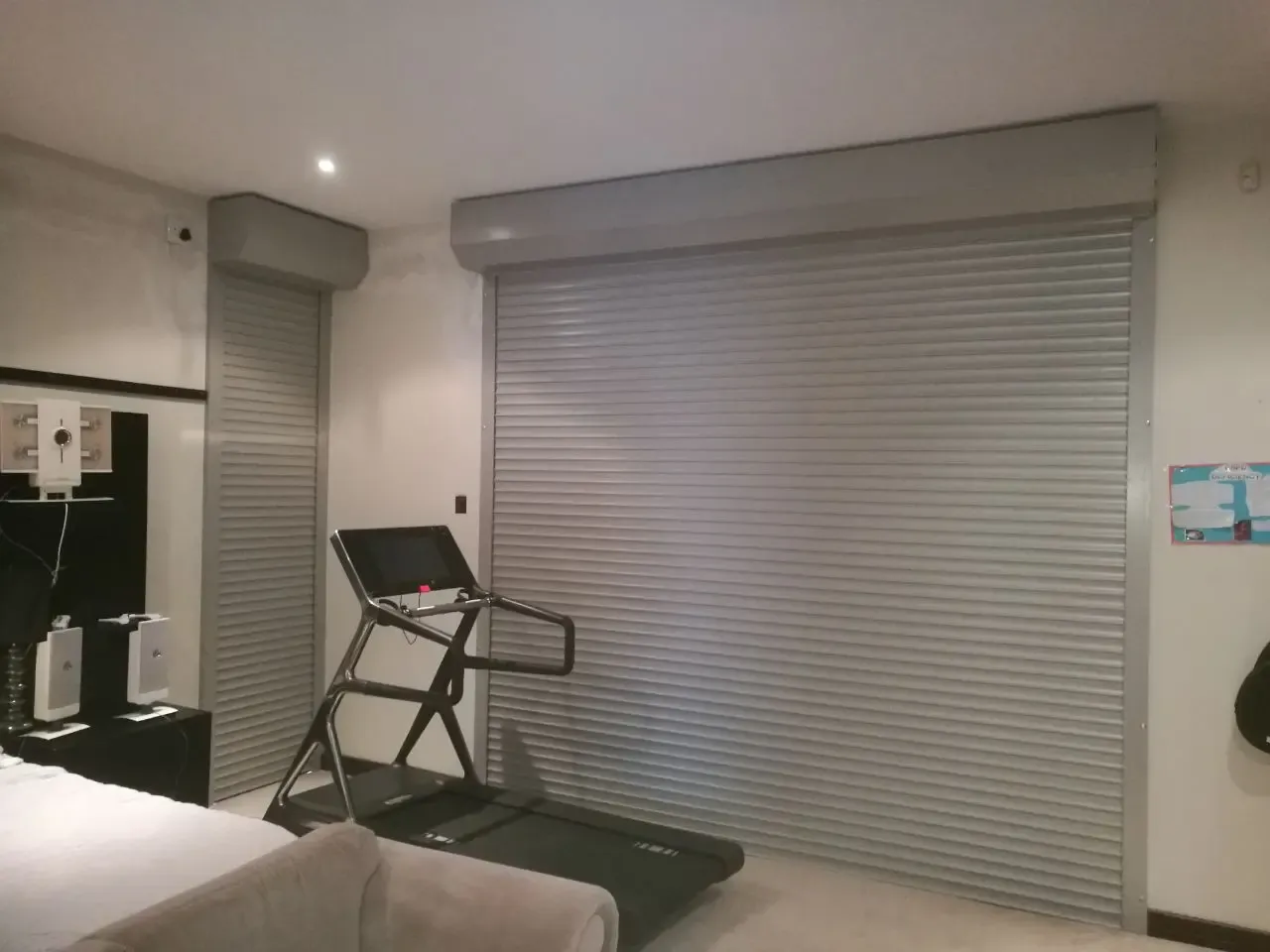 Aluminium roller shutter door fitted to a home.