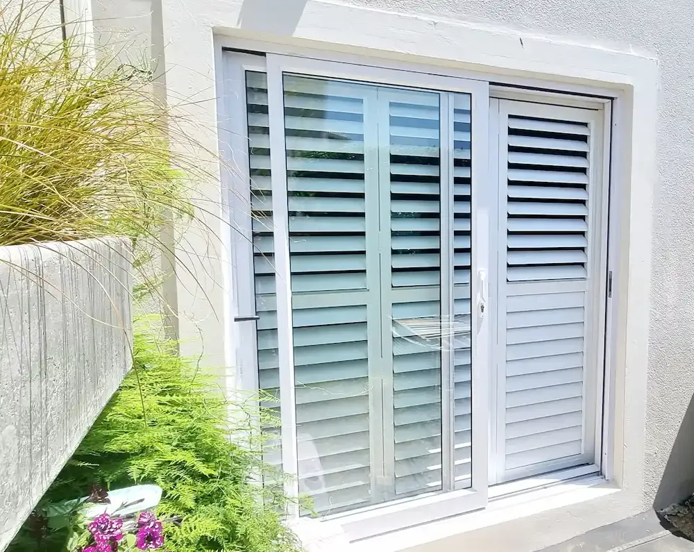 A louvre security shutter installation.