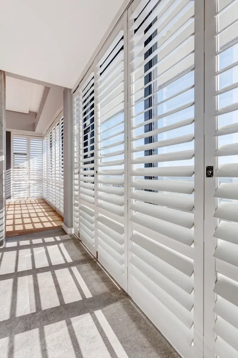 A louvre security shutter installation.