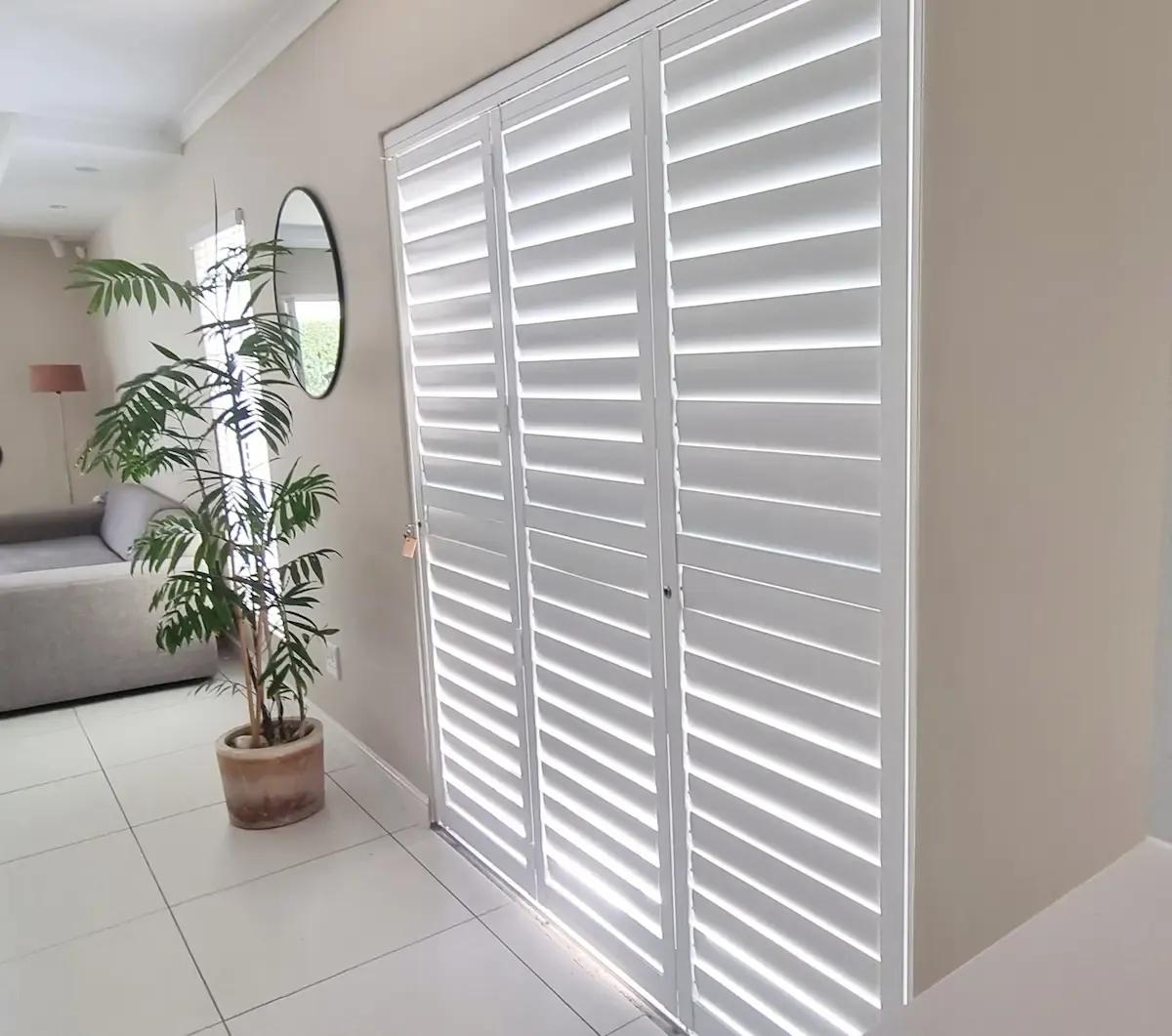 A louvre security shutter installation.